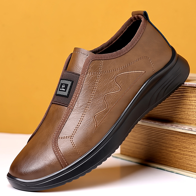 2351男鞋冬季鞋子公务通勤鞋商务休闲皮鞋男士防滑舒适运动鞋软底