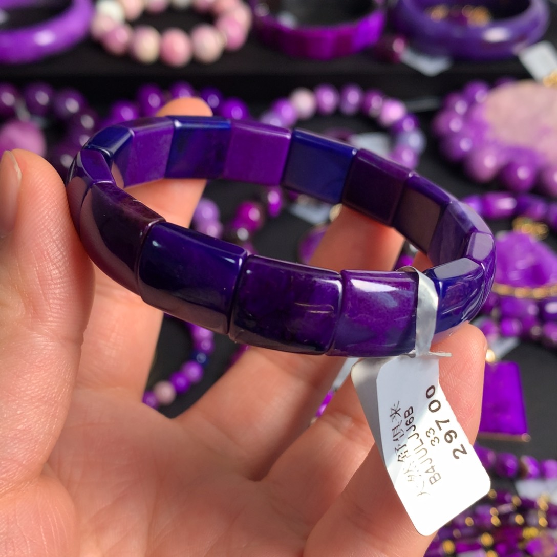 苏纪石（舒俱来）未镶嵌蓝紫幻彩镯排玉