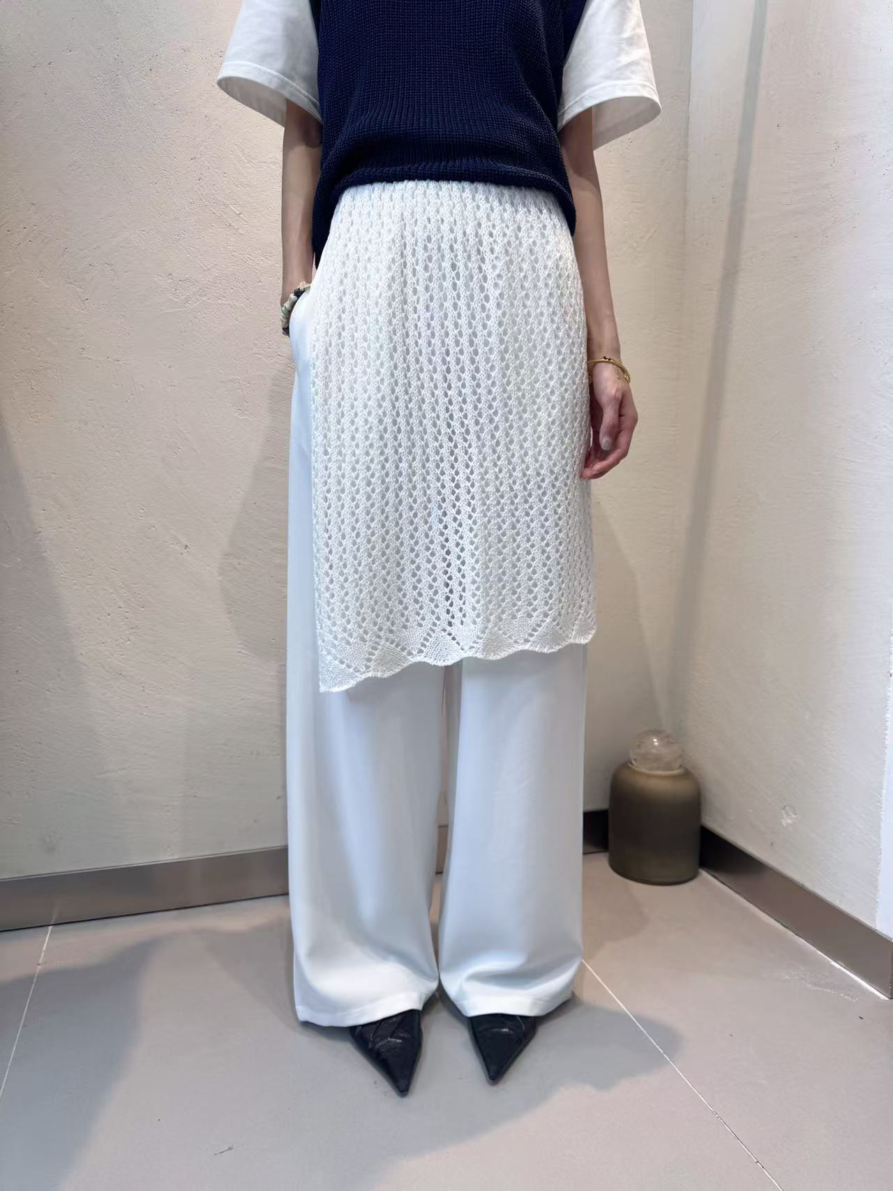 有货Y2K#9695春夏新款重工拼接毛线屁帘直筒西装裤，裤长：103cm