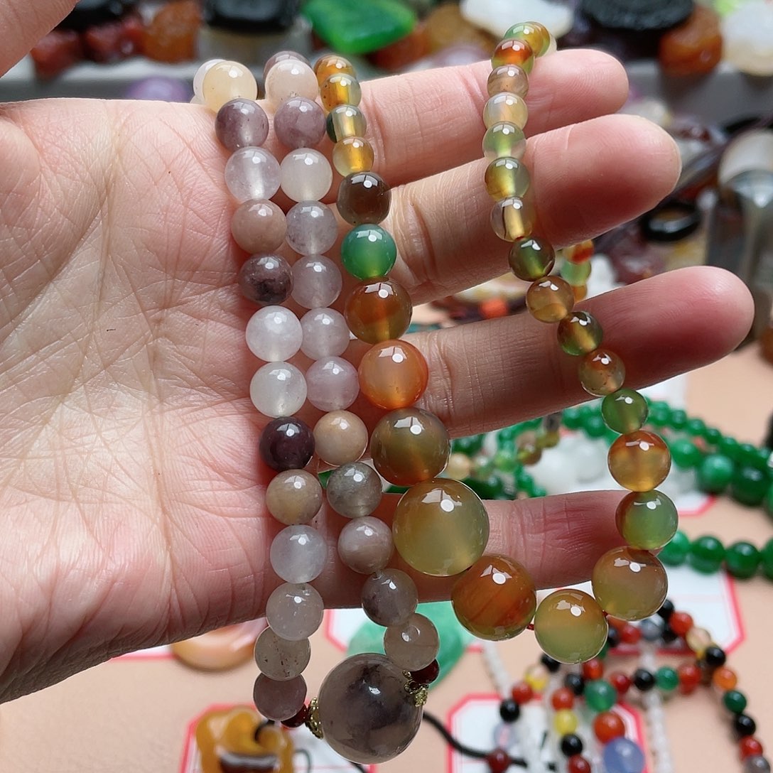 玛瑙/玉髓颈饰合金生**快