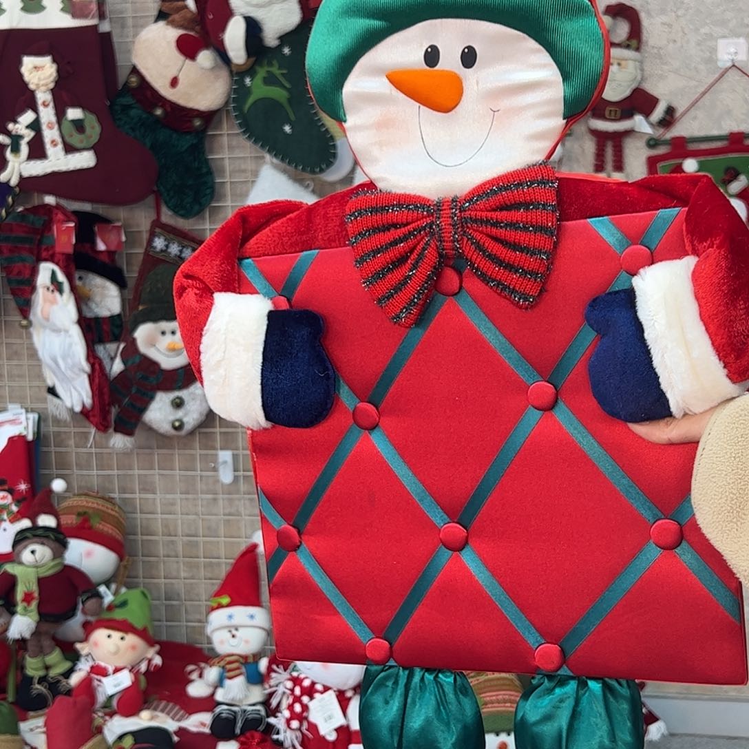 毛绒圣诞雪人照片挂版