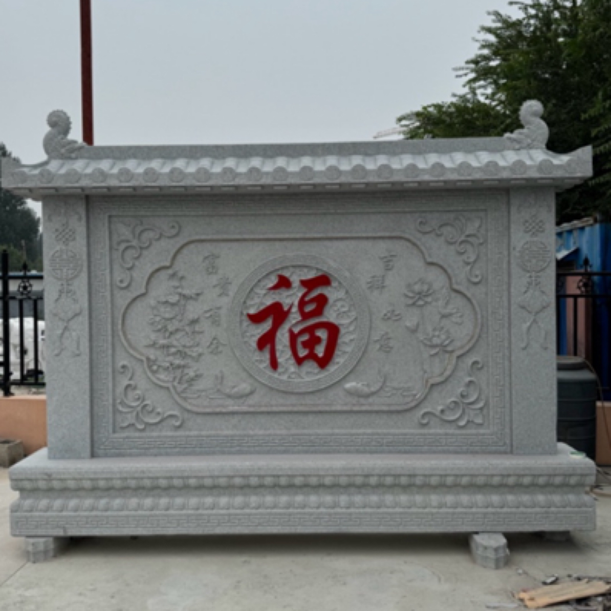 石雕影壁墙天然石雕壁画迎门墙自建房石雕影壁墙装饰别墅庭院浮雕