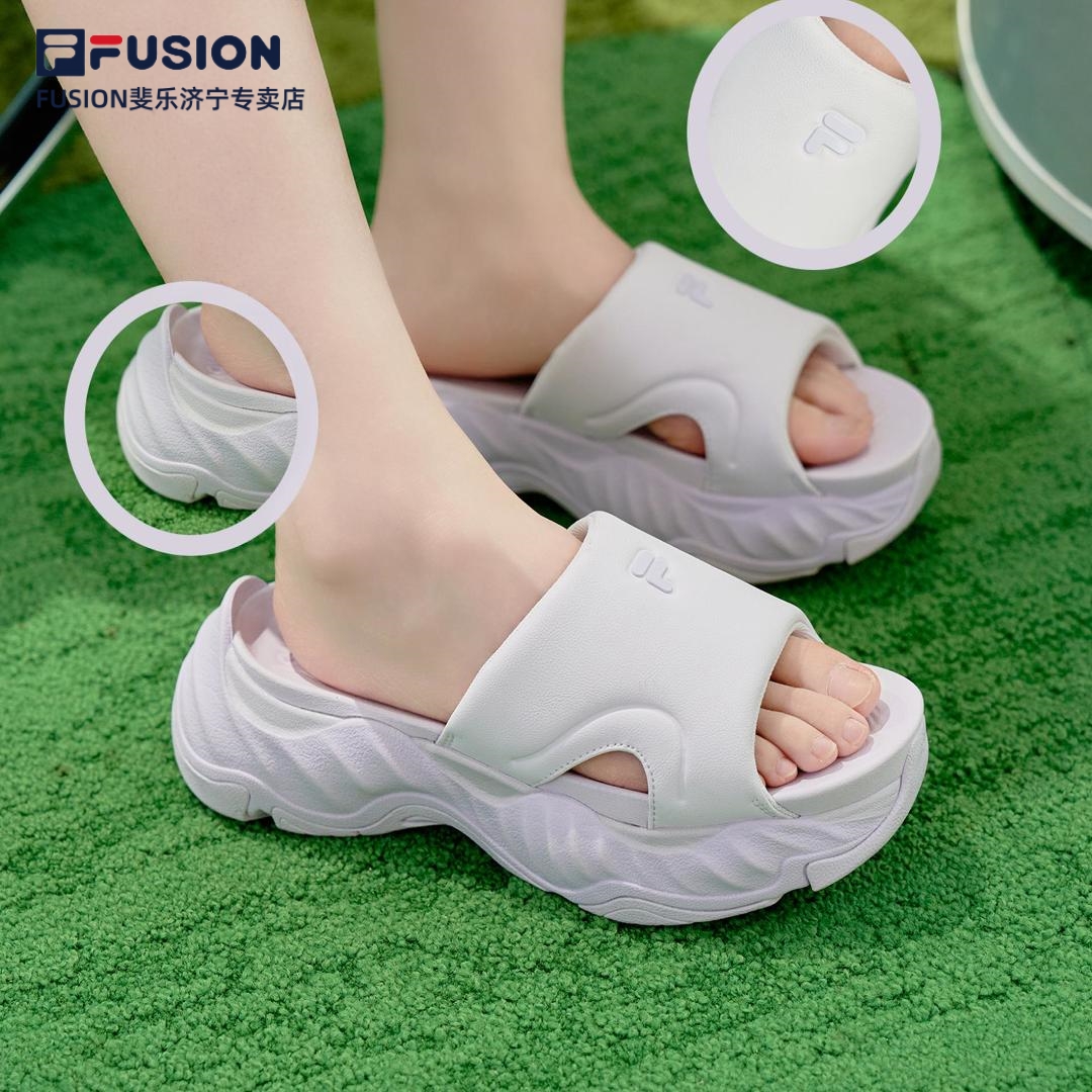 FILA FUSION【海星拖鞋】女子夏季新款厚底简约百搭潮鞋T12W521804