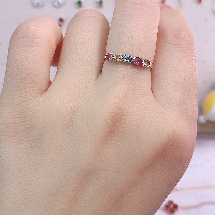 碧玺戒指银S925镶嵌戒指