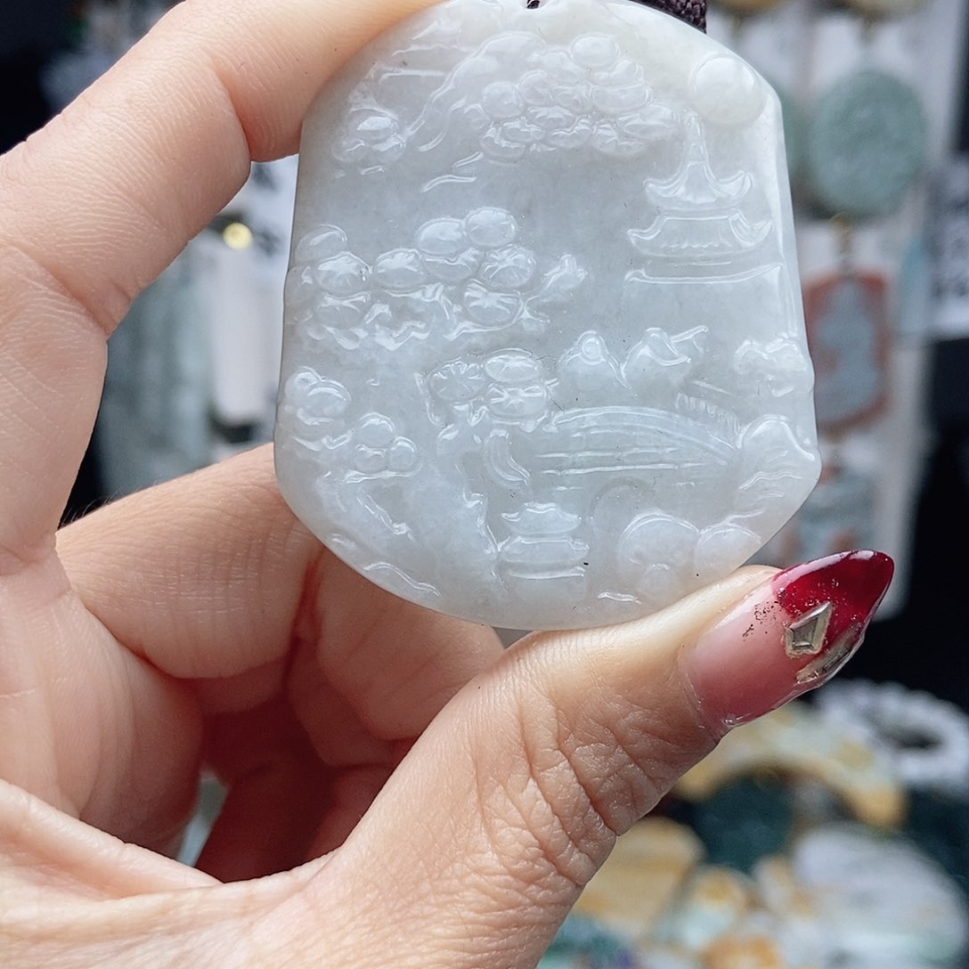 翡翠颈饰14K金镶嵌翡翠