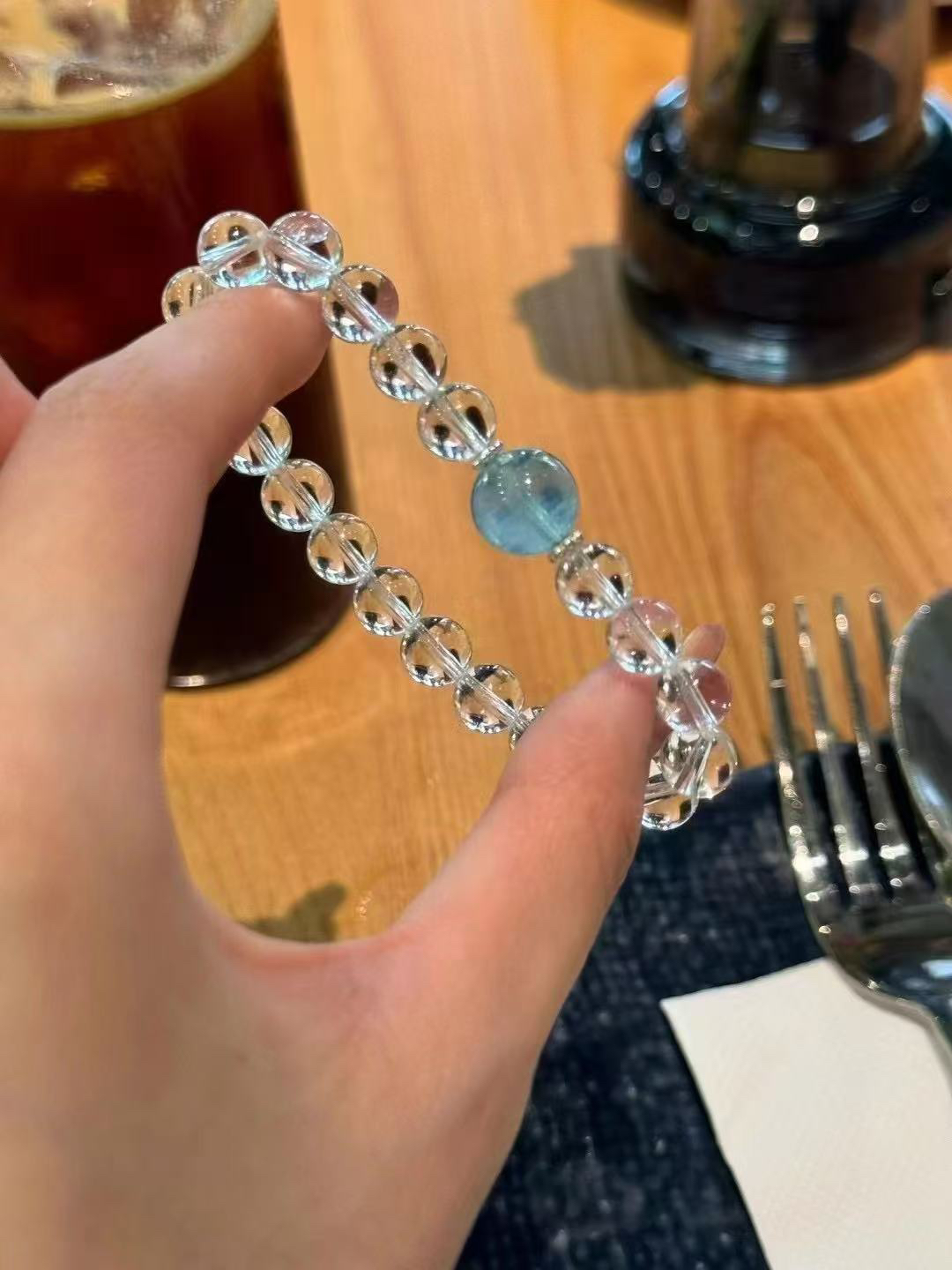 白水晶天然全净体0.8尺寸➕海蓝宝