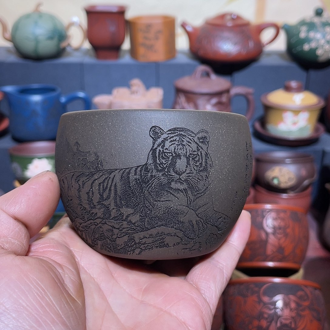 原矿紫砂手工主人杯 