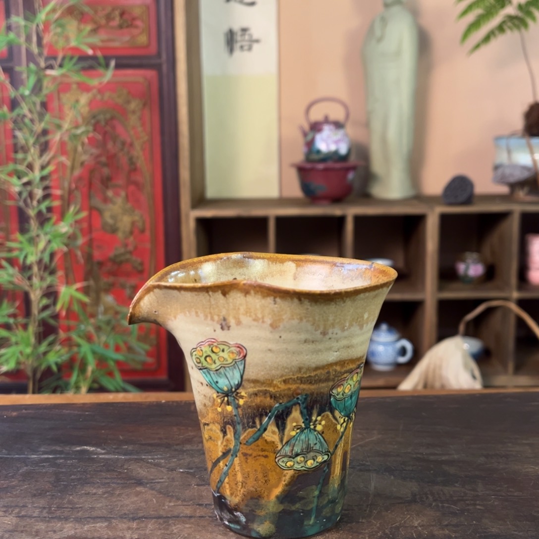 杯柴烧手工手绘陶瓷