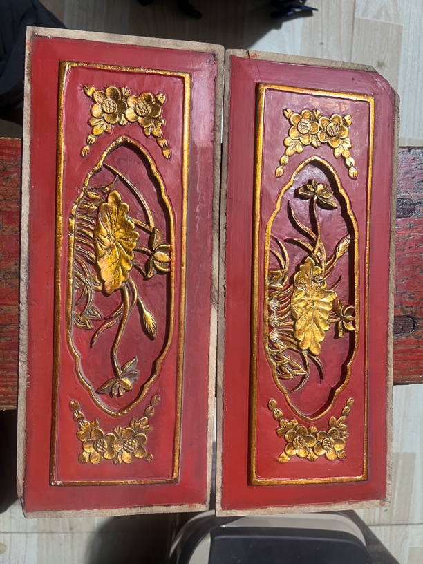 花开富贵木雕花板雕刻艺术品