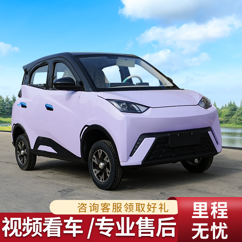 新款四轮电动车成人女士接送孩子家用代步车小型老头乐低速电瓶车