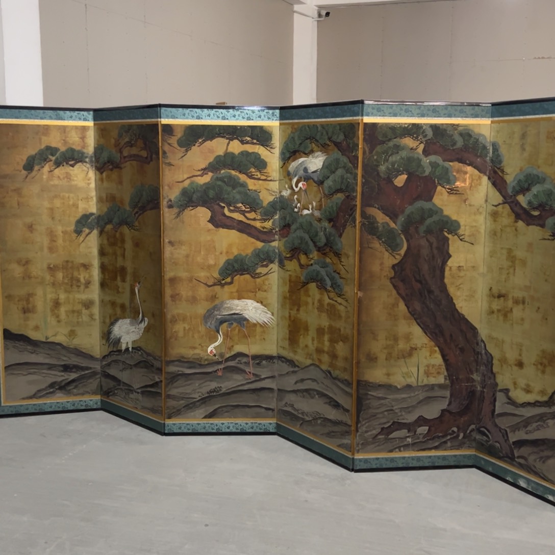 绘画屏风框画茶空间设计