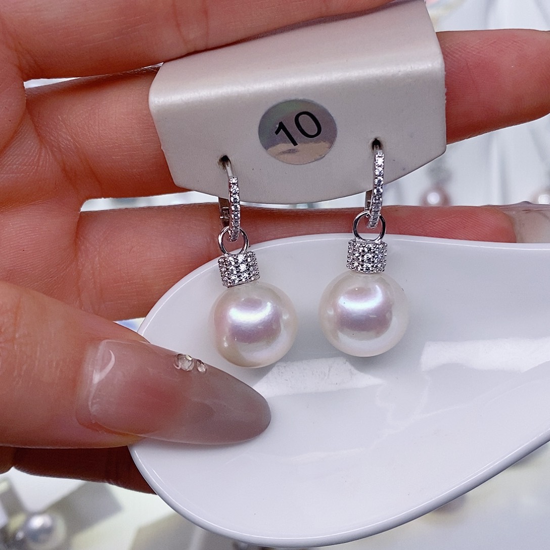 b***i耳饰银S925镶嵌淡水珍珠12➕
