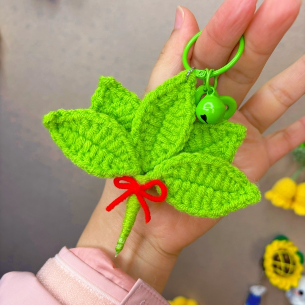 手工钩织柚子叶去晦气钥匙扣包挂挂件成品