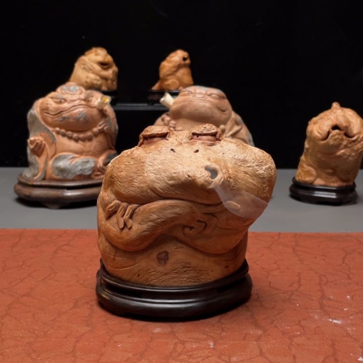 前***'香榧木金蟾荔枝木材料