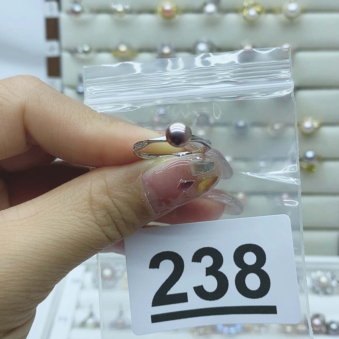 淡水珍珠戒指银S925镶嵌慕*238