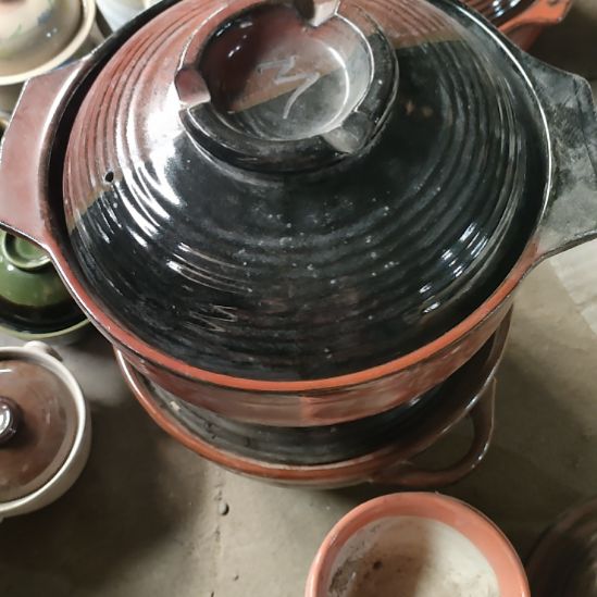 陶瓷手绘锅盖子微瑕疵品一支完美者勿拍