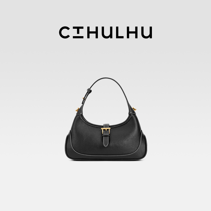 CTHULHU【时光金扣新月包】CT510B212韩国小众品牌秋冬简约百搭包NN