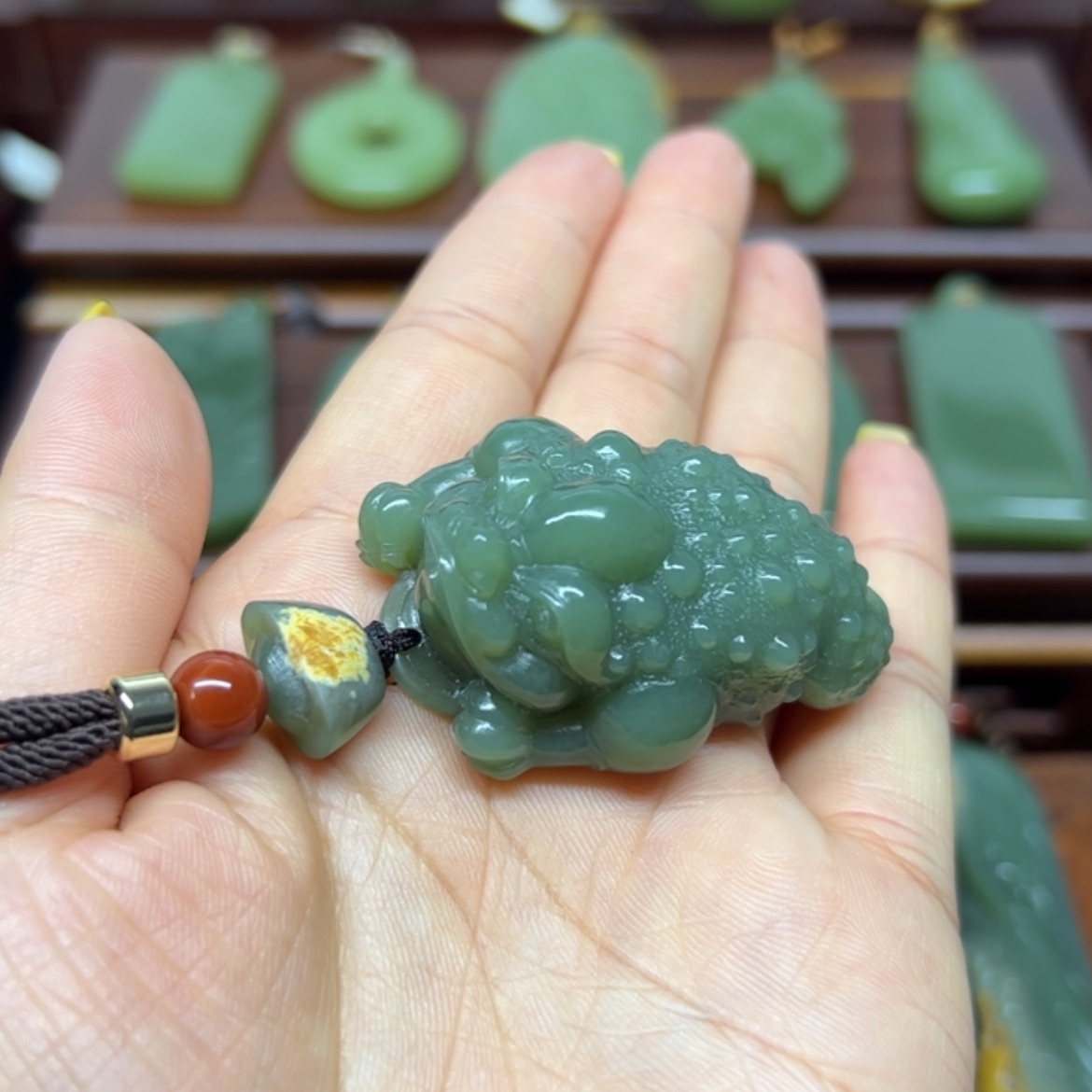 【闪购商品】岫岩河磨玉（透闪石质玉）把件未镶嵌招财进宝