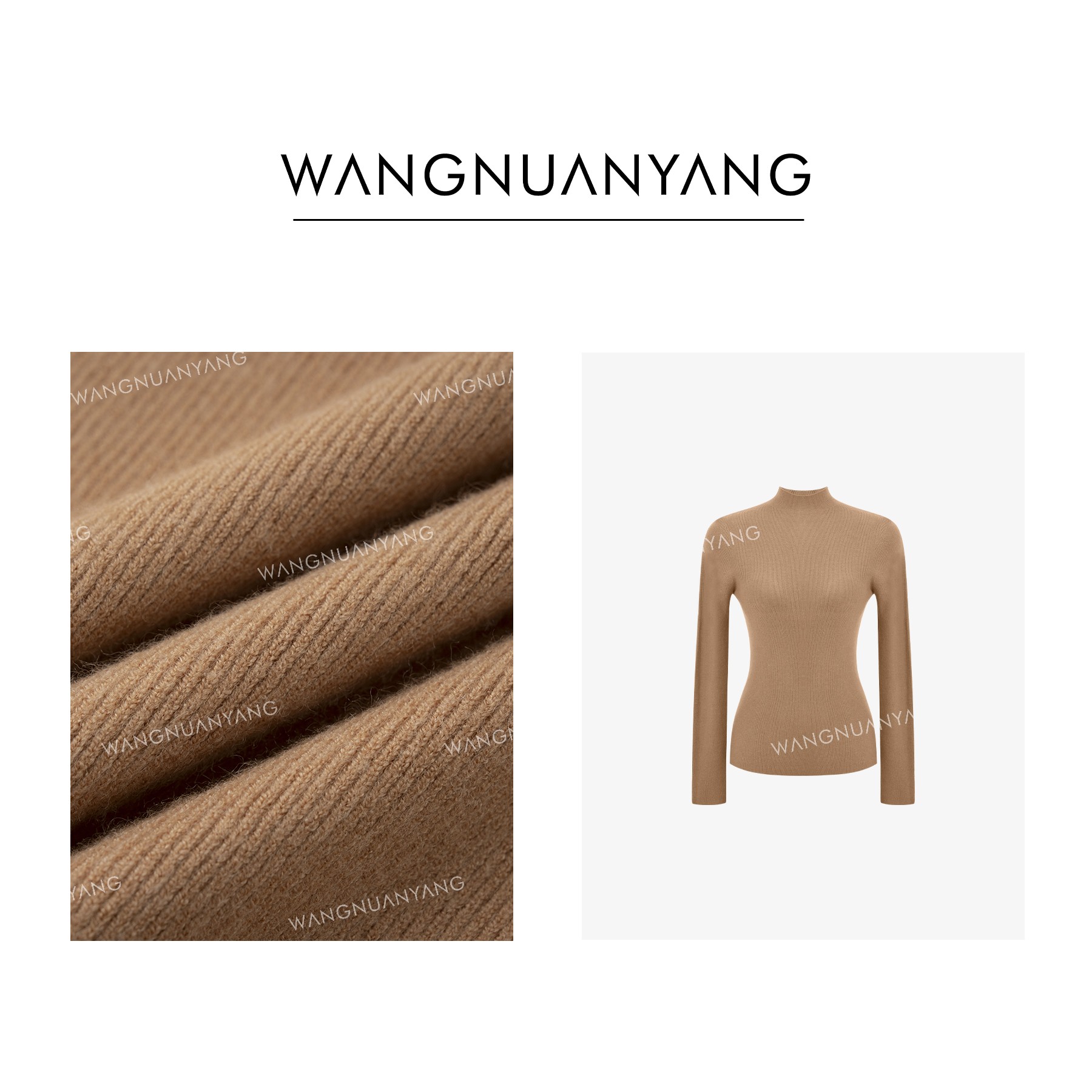 【王暖阳】织暖（半高领）|秋冬羊毛混纺无缝一体纯色半领针织衫