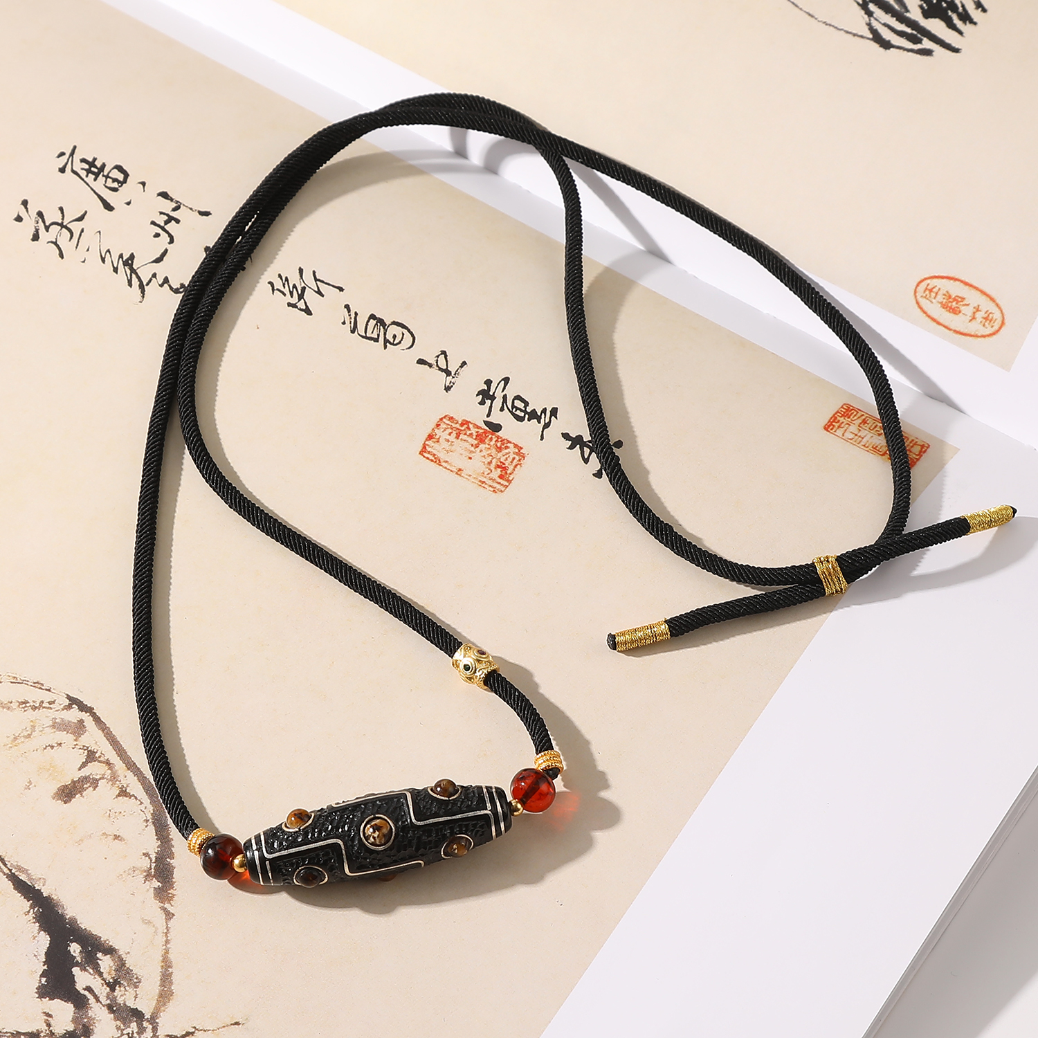 一了个卜【赞布】干白花九眼项链