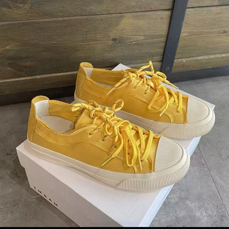 2025新款时尚沙丁面系带圆头厚底休闲女板鞋5A7-6836