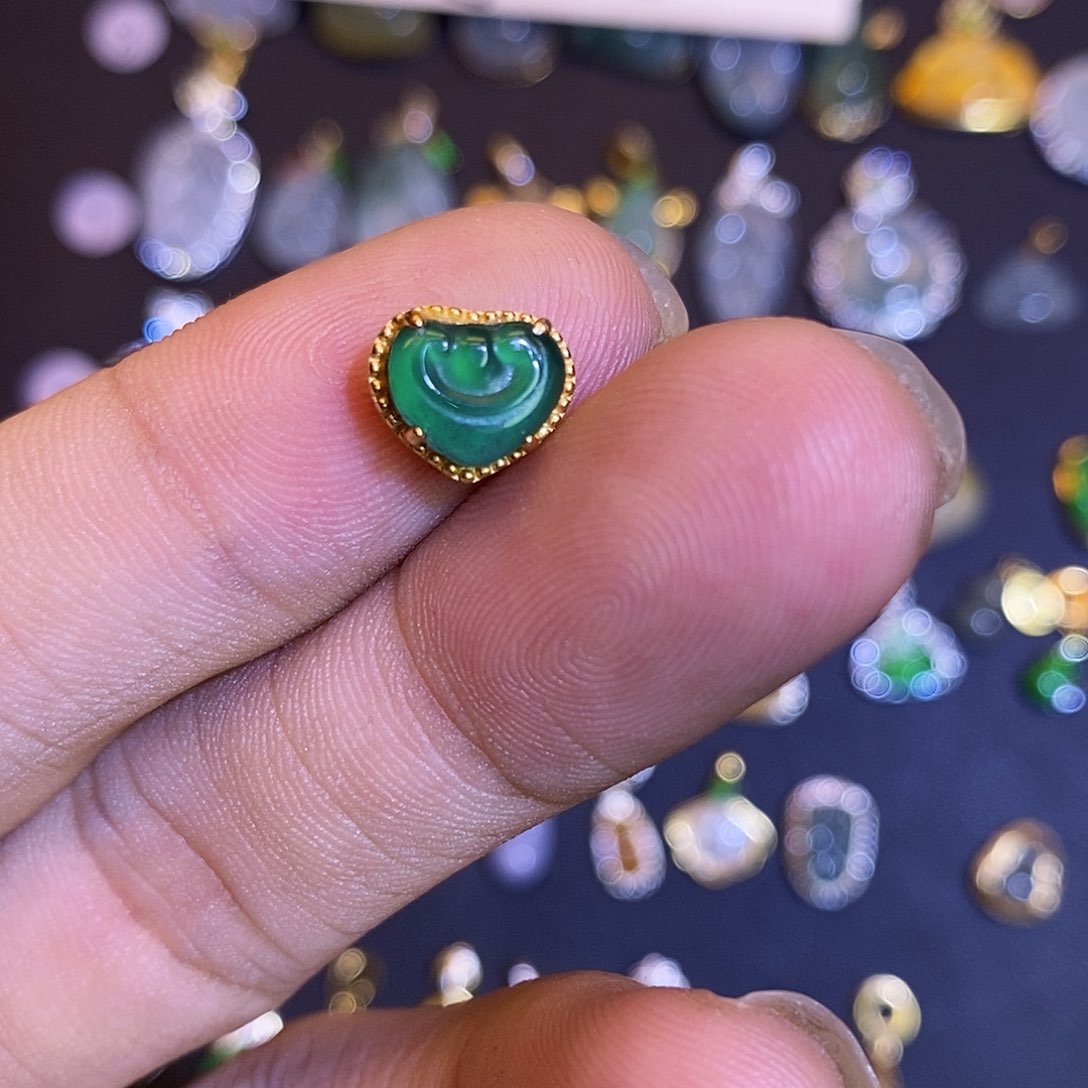 吊坠(不含链)银S925镶嵌翡翠