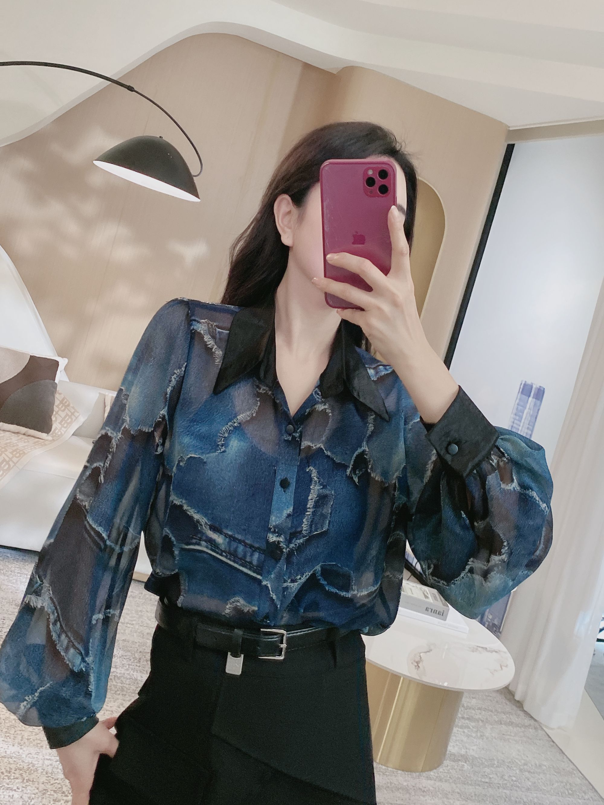 【金皇橦颜】小众时尚印花衬衫（吊带）98821