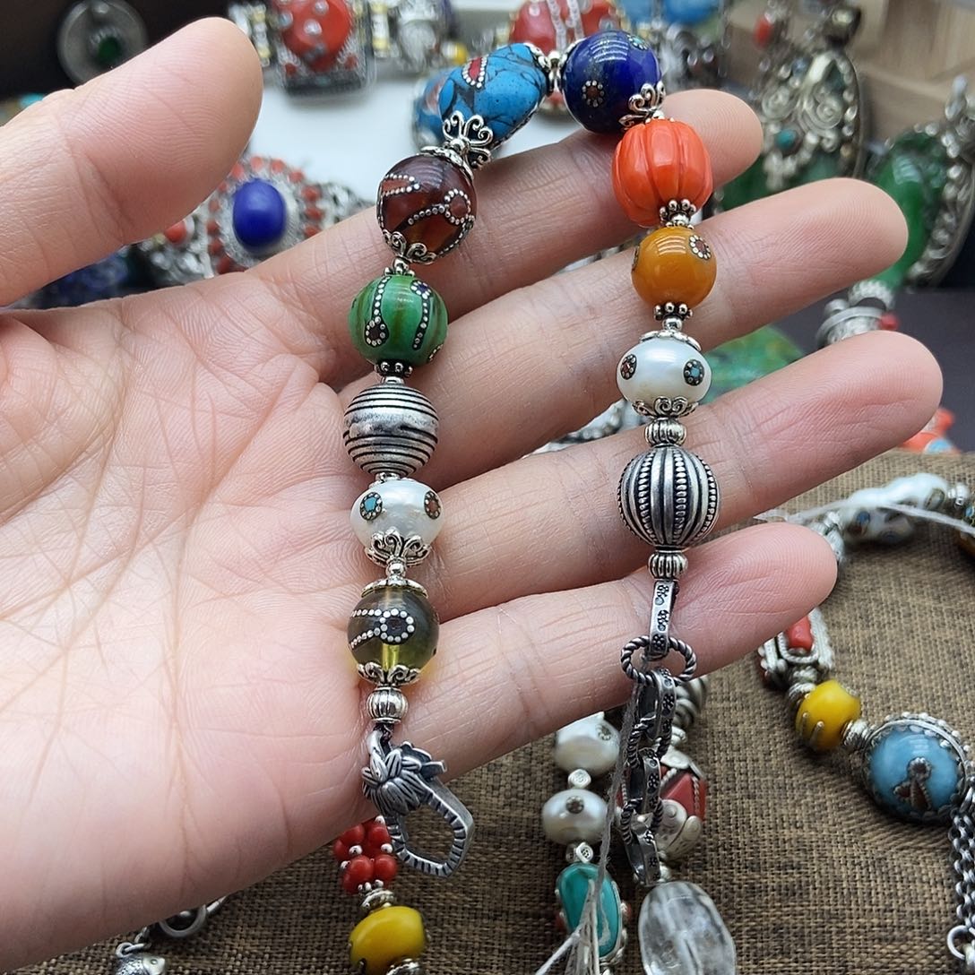 925银皮质坤尼泊尔手工制作