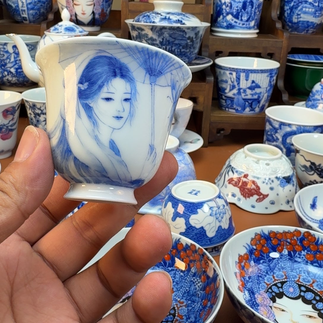 志***里陶杯子景德镇全手工手绘陶瓷