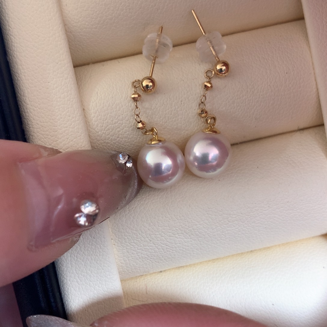 海水珍珠耳饰18K金镶嵌