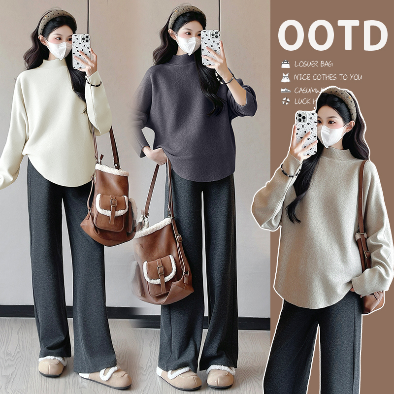 恬恬【秋冬慵懒风】休闲毛衣宽松显瘦遮肚套头上衣#966