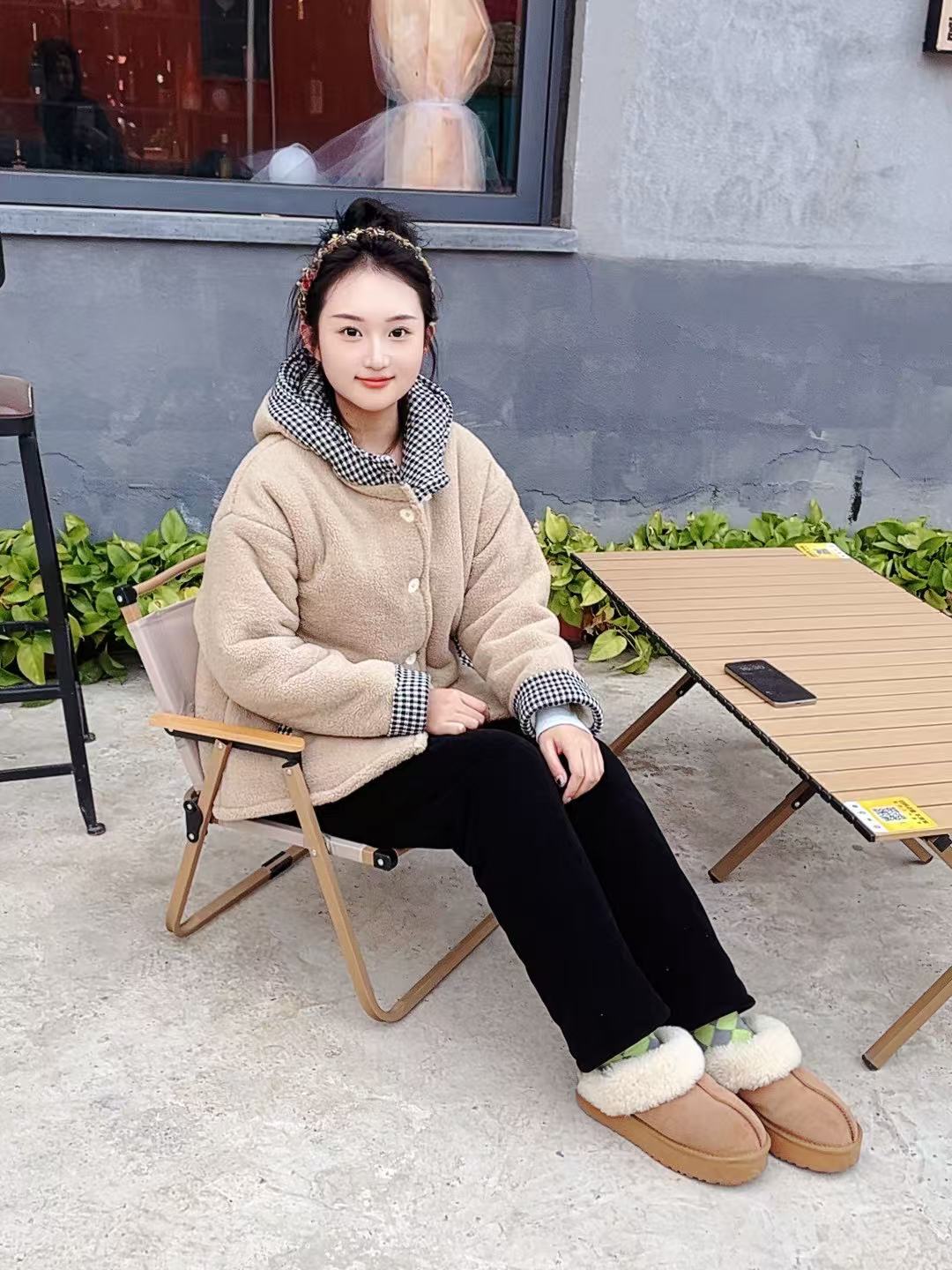 冬季三层加厚夹棉颗粒绒套装女款加绒休闲保暖可外穿连帽家居服