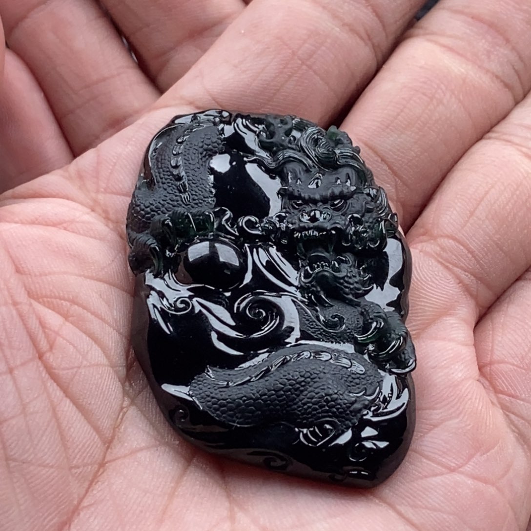 颈饰未镶嵌翡翠3龙牌