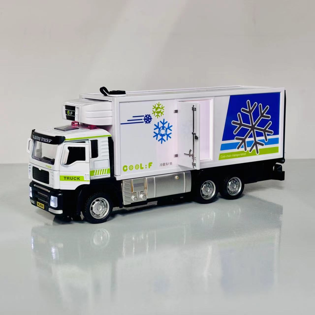 合金冷藏车带声光五开门带喷雾回力车