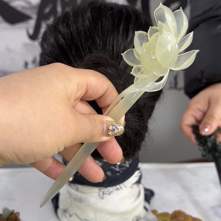 定制蛇纹石玉云*处毛货发饰