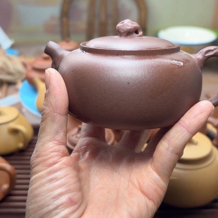 紫砂茶壶福**.深井老紫泥太湖石容量 230