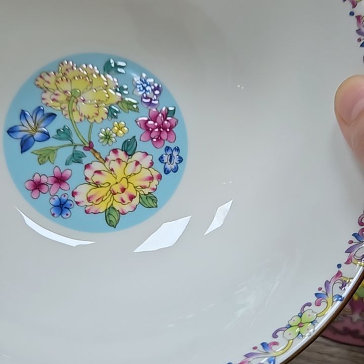 瓷片大瑕珐琅彩万花6寸2个面碗666666