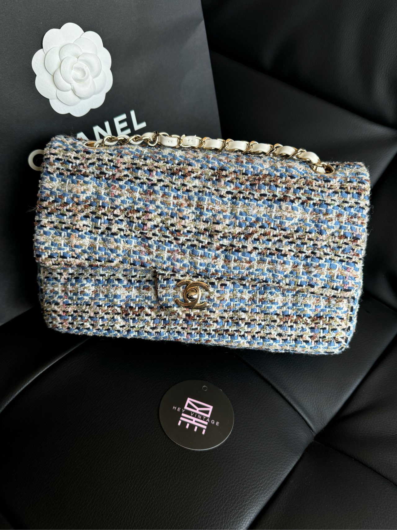全新未使用 Chanel/香奈儿 20C毛呢cf包 中号 25cm 29开 11287553