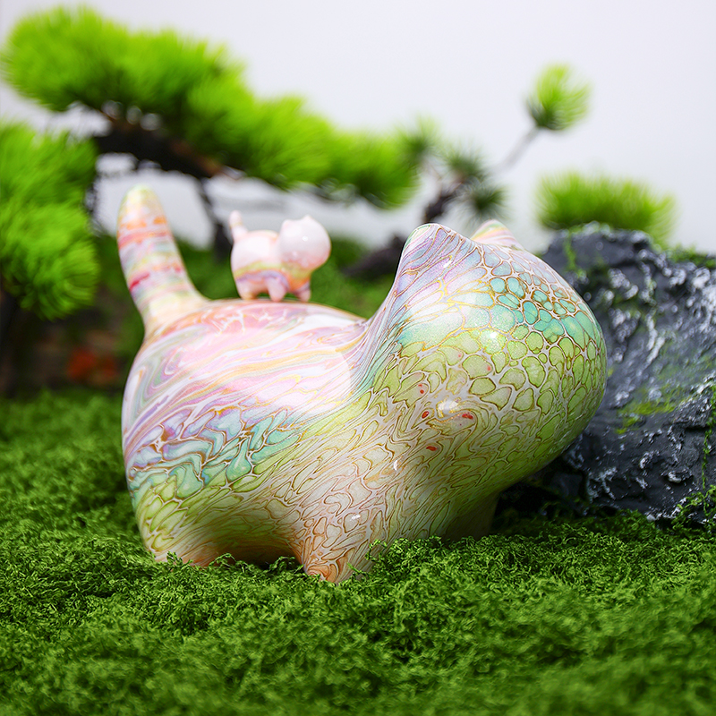 【漆彩巨大号&才才猫】可爱大漆猫咪摆件 杭州新款大漆猫咪20CM左右