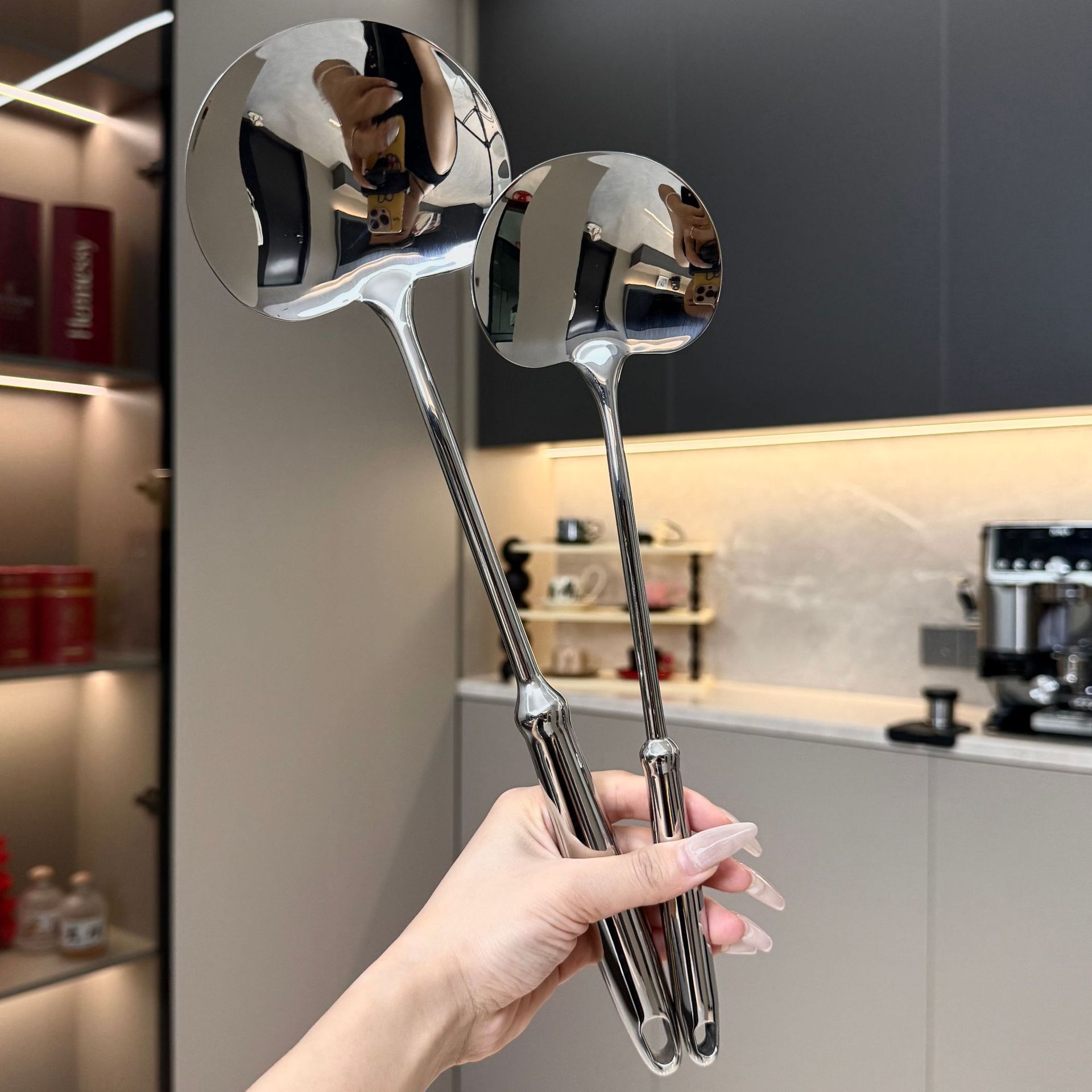 316不锈钢蘑菇铲套装全钢锅铲家用厨房炒菜勺子铲子套装炒勺煎铲