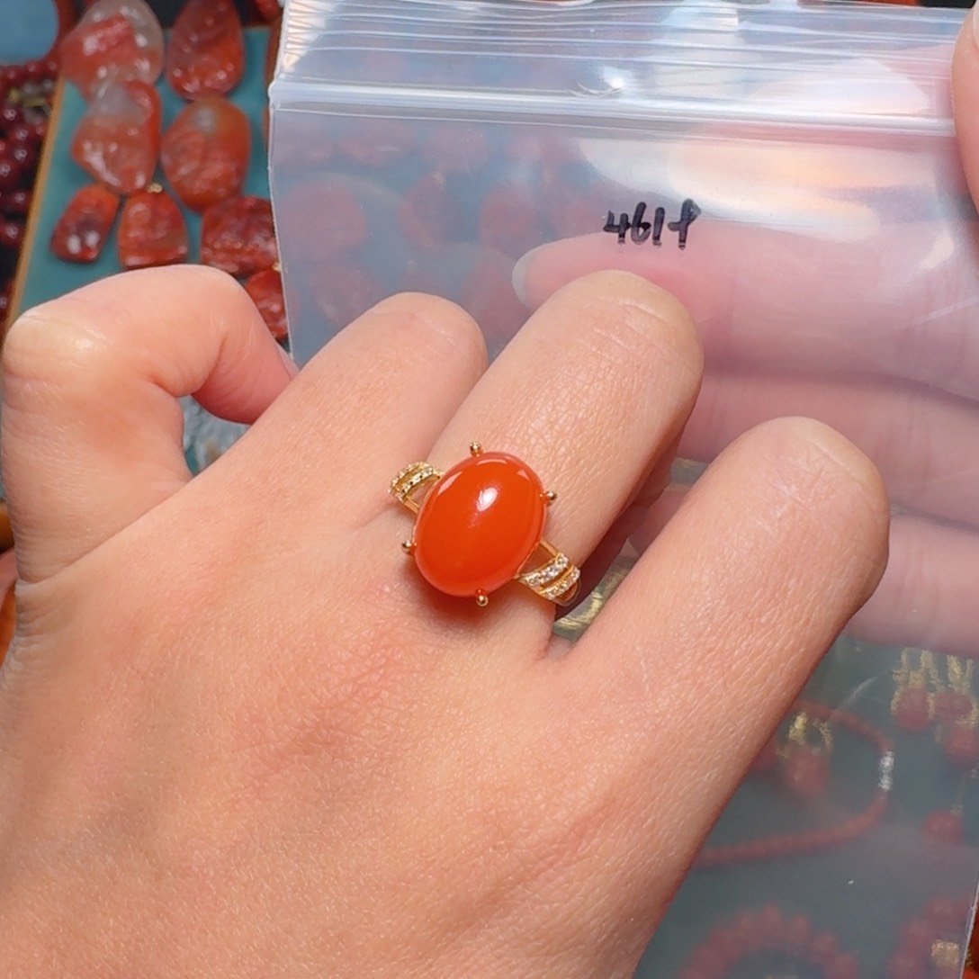 南红玛瑙南红卡13+银S925镶嵌