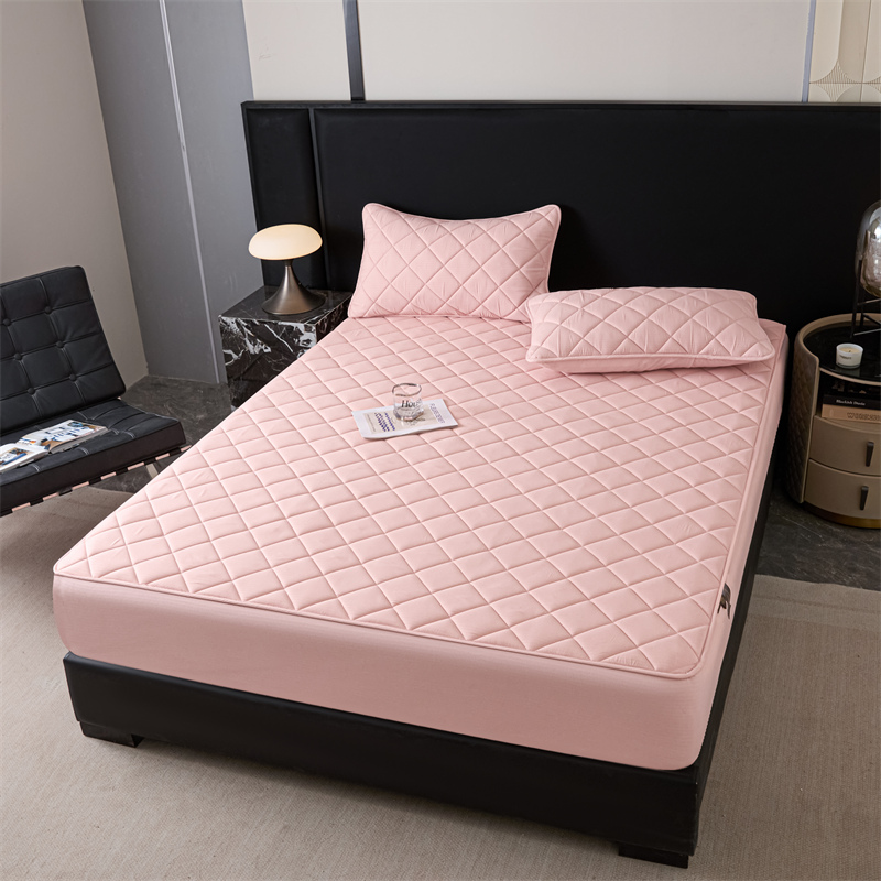 【粉色】酒店款夹棉床笠床垫保护罩防滑席梦思榻榻米纯棉床笠罩凉感