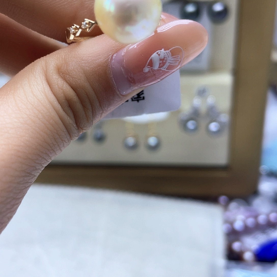 海水珍珠戒指18K金镶嵌