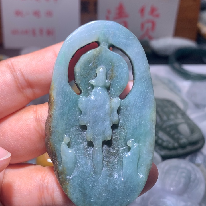 翡翠未镶嵌颈饰保真天然A货翡翠