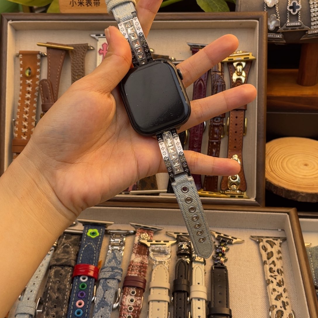 石英石纯铜手镯牛仔真皮