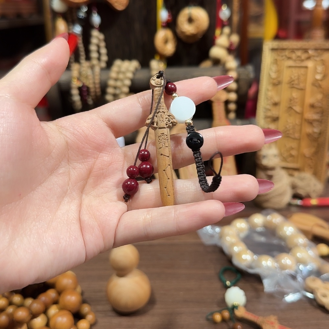 桃木7厘米整木桃木龙虎天师剑