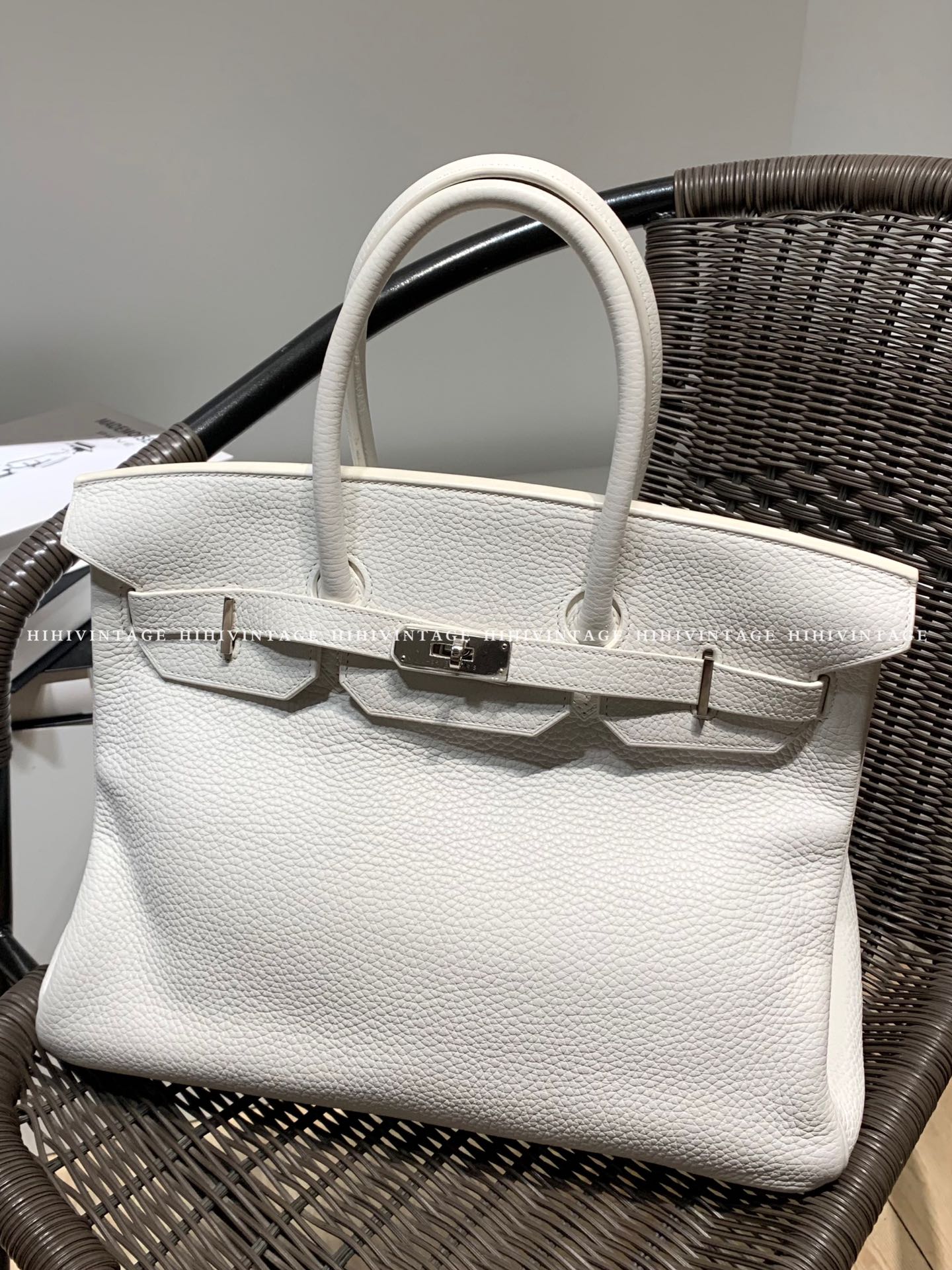 95新 Hermes/爱马仕 HIHI精选/Hermes 爱马仕 01纯白银扣birkin35