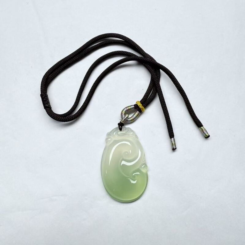 -S013-天然  高端  大气   -时尚  绿玉髓  如意吊坠