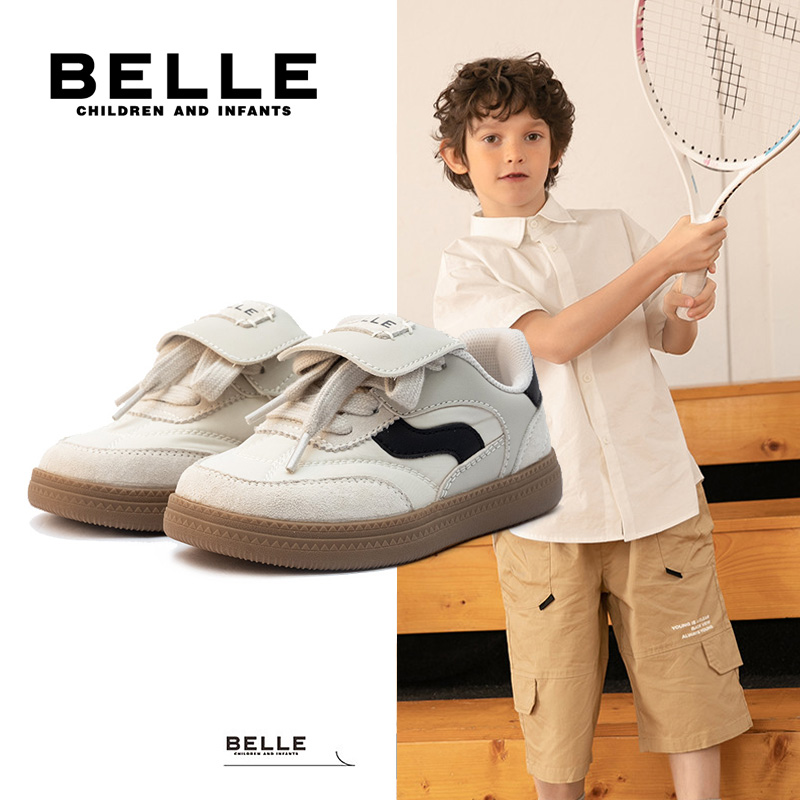 百丽童鞋春季新款开学季校园运动男女童舒适休闲小板鞋LC5129