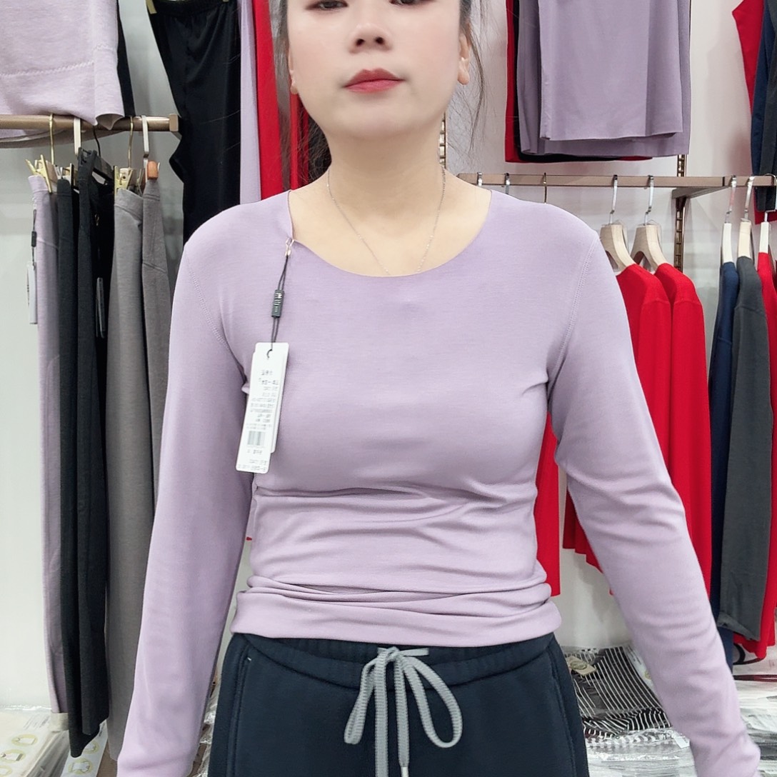 棉2403紫色秋裤单面绒L码